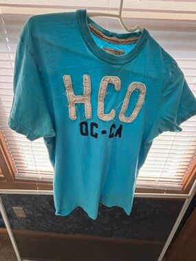 Hollister blue/Turquoise Logo Appliqué Tee Men’s small